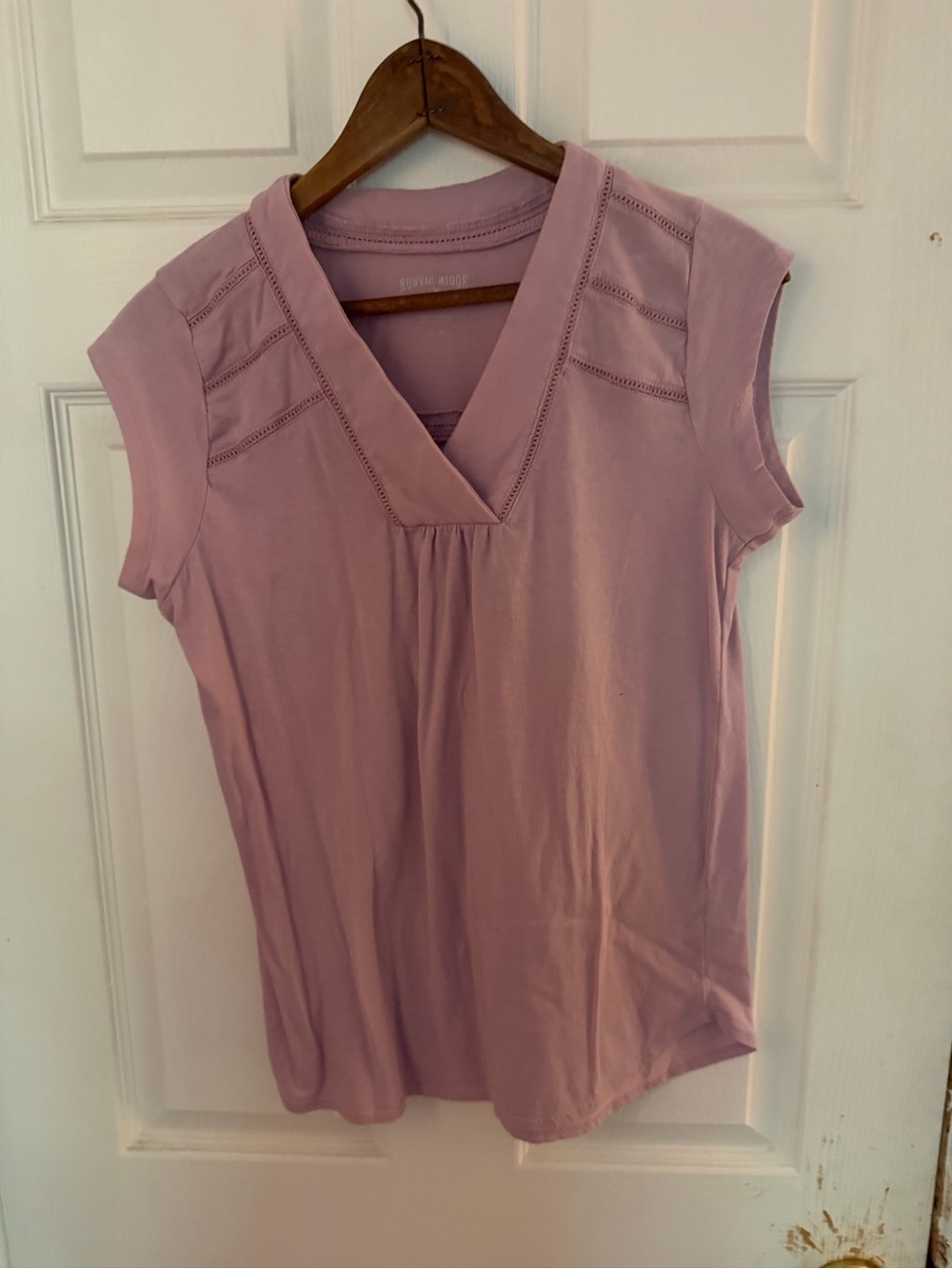 Women's Dusty Rose V-Neck Cap Sleeve Tank Top